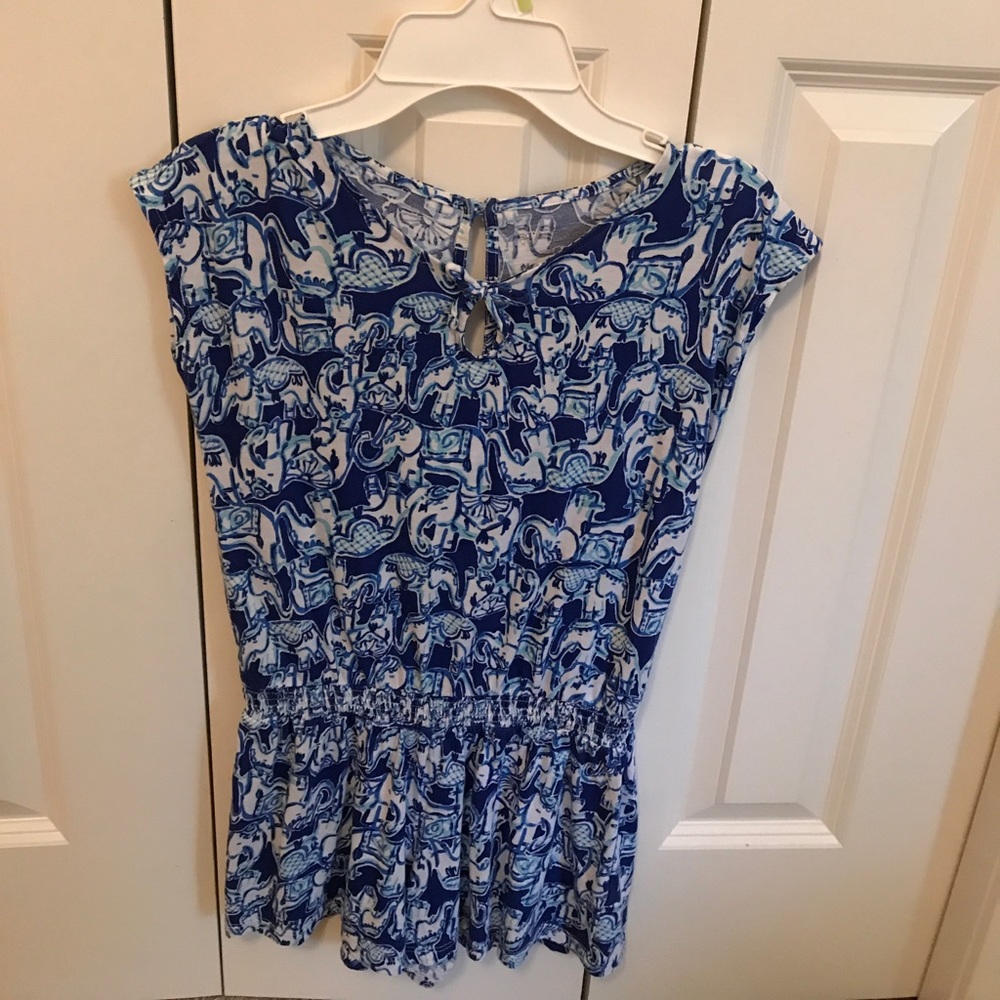 Lilly Pulitzer blue elephant romper
