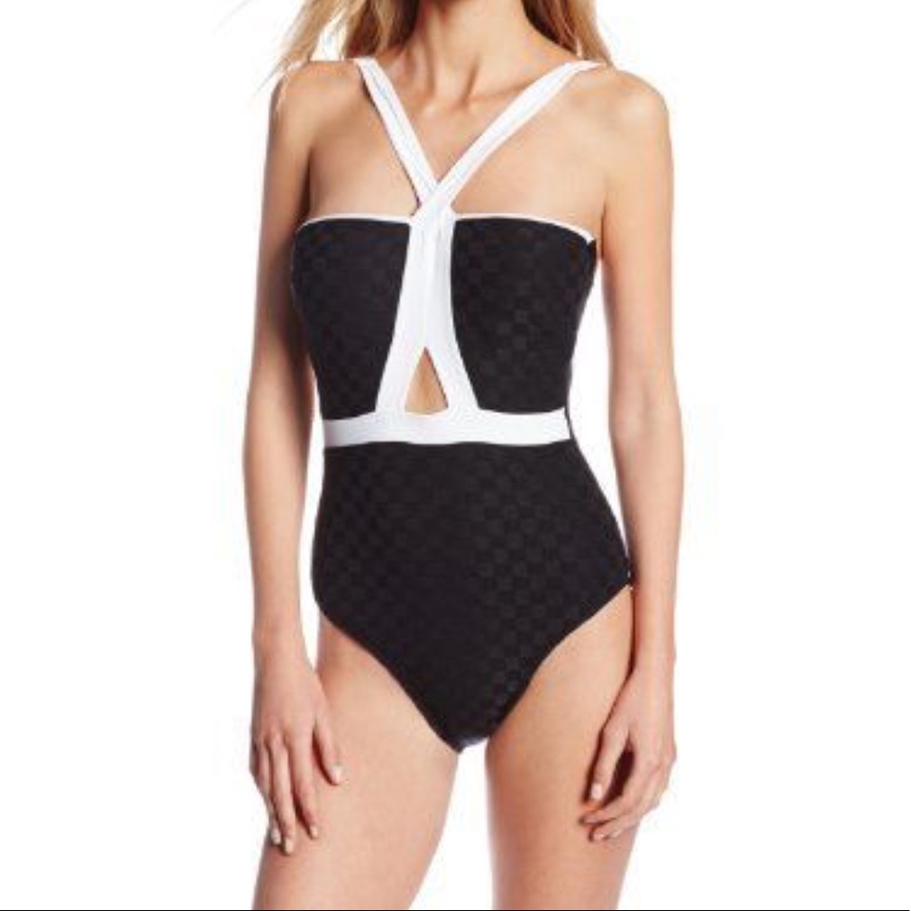 EUC Check Mate Mio Halter One Piece Bathing Suit