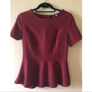 H&M Burgundy Peplum size 8 (Medium)