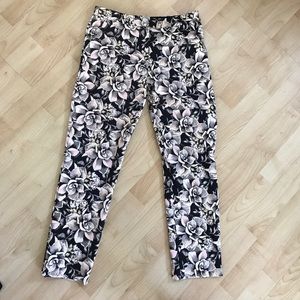 Topshop floral pants cropped
