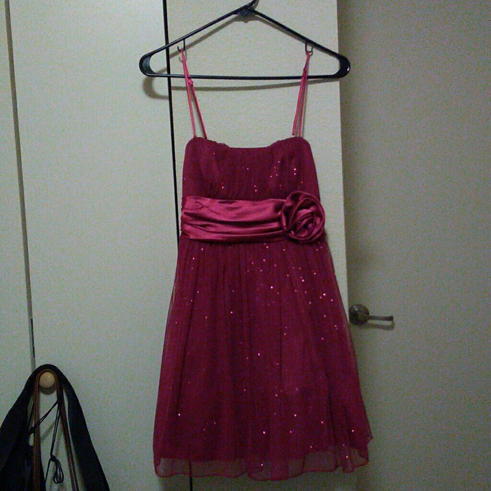 Pink Sparkle Chiffon Formal Dress