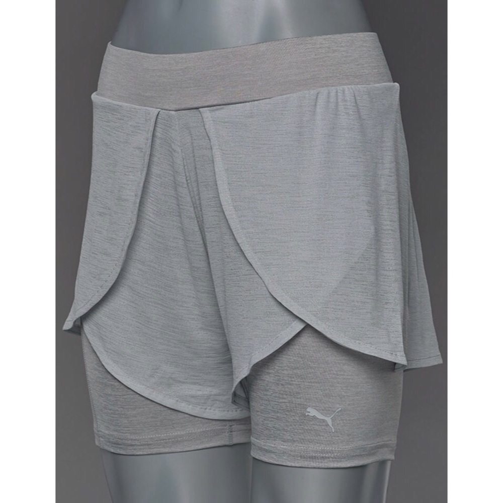 NWT Puma Evo 2 in 1 Light Gray Heather Shorts