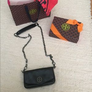 Tory burch black leather cross body