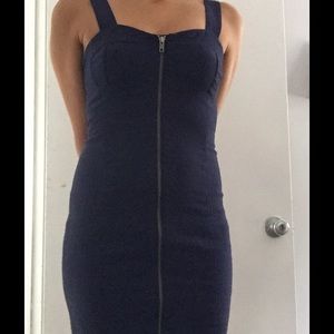 Blue zipper up dress