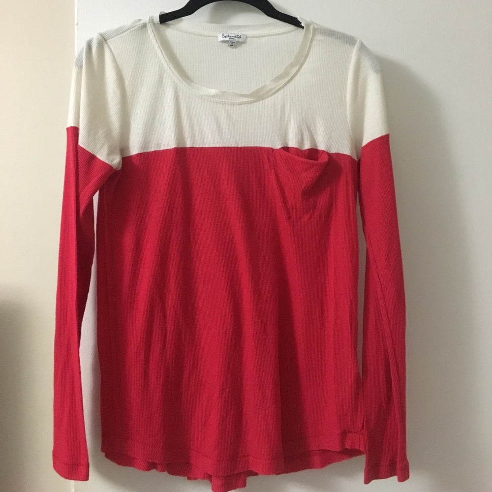 Splendid color block thermal tee