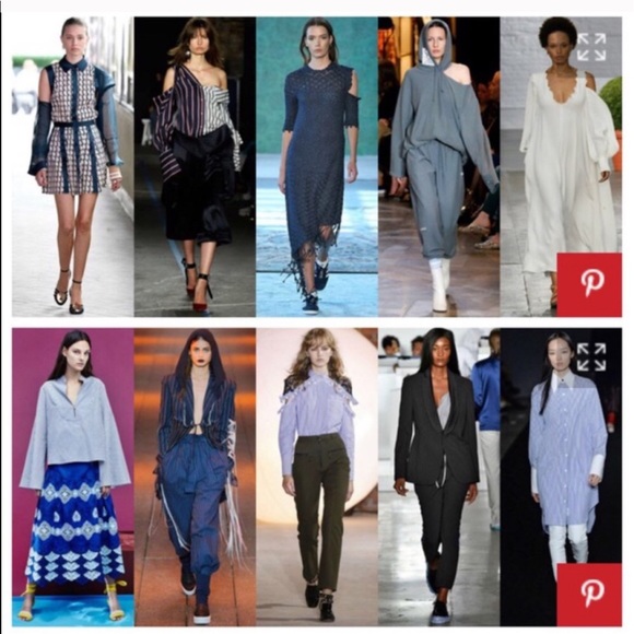 Last One! One shoulder blue striped shirt - Picture 3 of 4