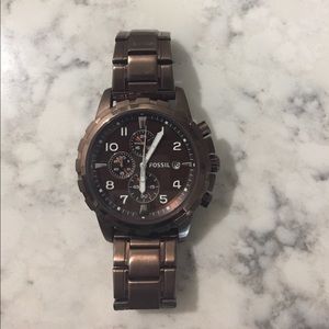 Men's brown Fossil Dean Chronograph Watch!