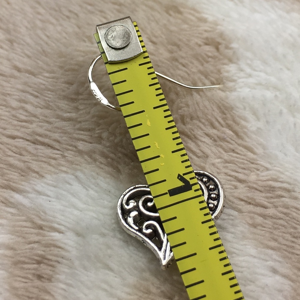 Sterling Silver Tibetan Heart Earrings - Picture 7 of 7