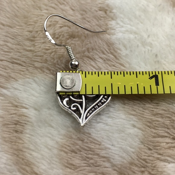 Sterling Silver Tibetan Heart Earrings - Picture 6 of 7