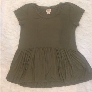 Mossimo Supply Co. Olive Green Peplum Top