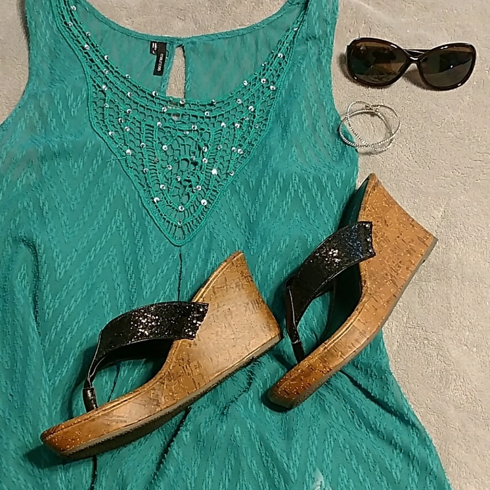 Maurices jewel glitter wedge