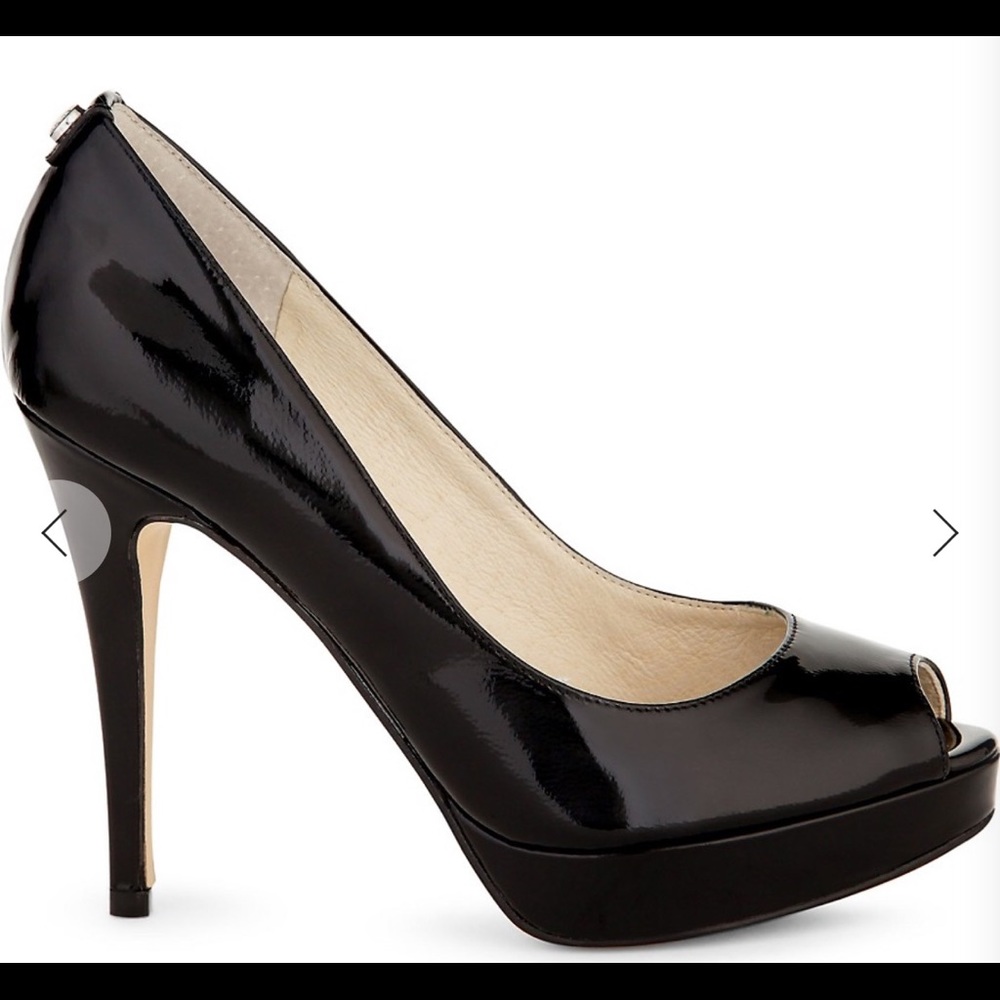 Michael Kors patent leather peep toe heel
