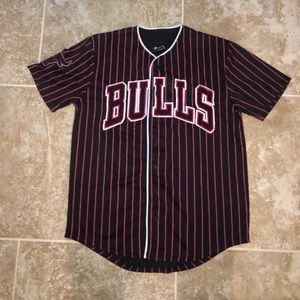Chicago Bulls Striped Baseball Jersey