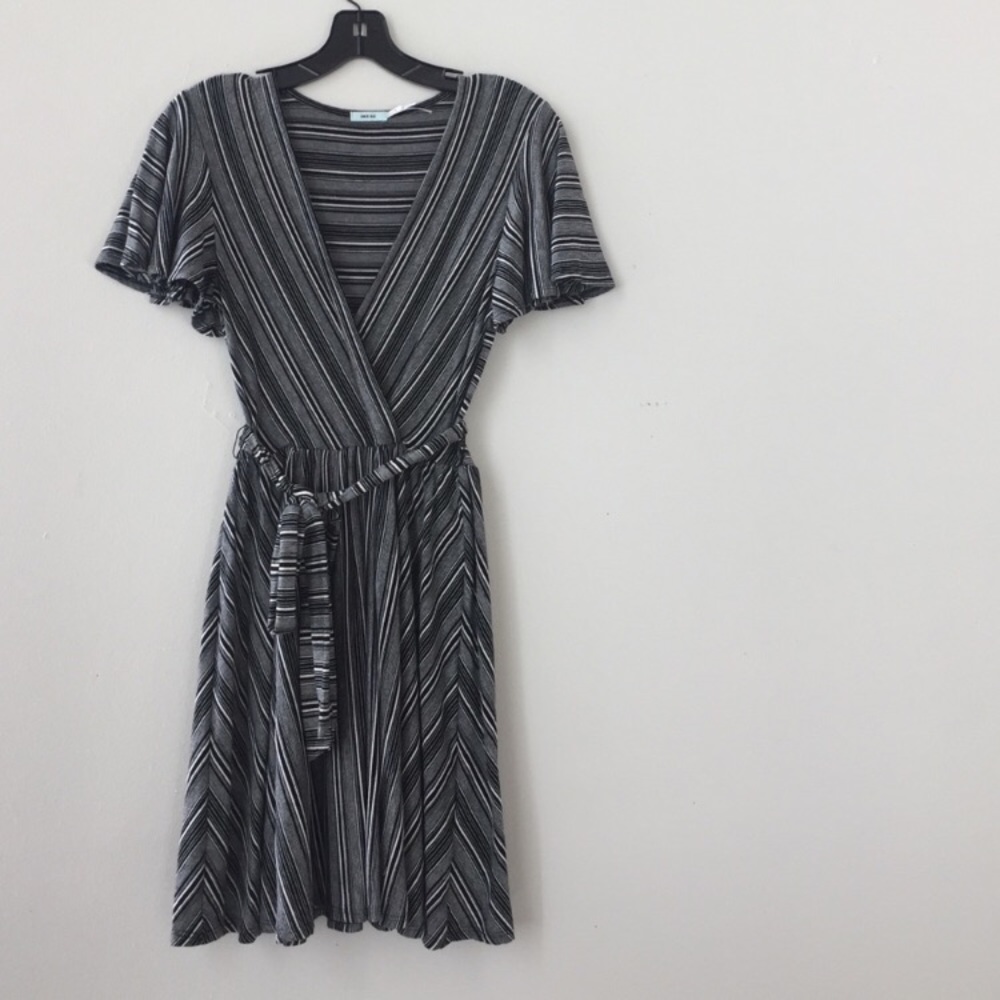 Kimchi Blue Stripped Flutter Dress