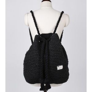 Straw Drawstring bag