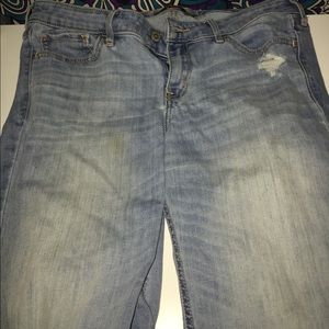 Hollister rip  jeans, Hollister sweater, and vans