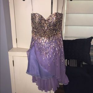 Sherri Hill lavender dress.