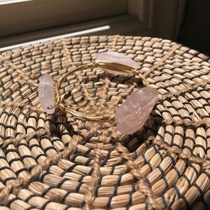 Gold and pink stone bracelet