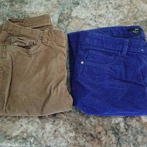 2 pair of H&M cordoary skinny pants