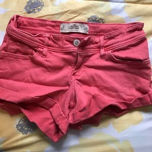 Coral Hollister Low Rise Shorts