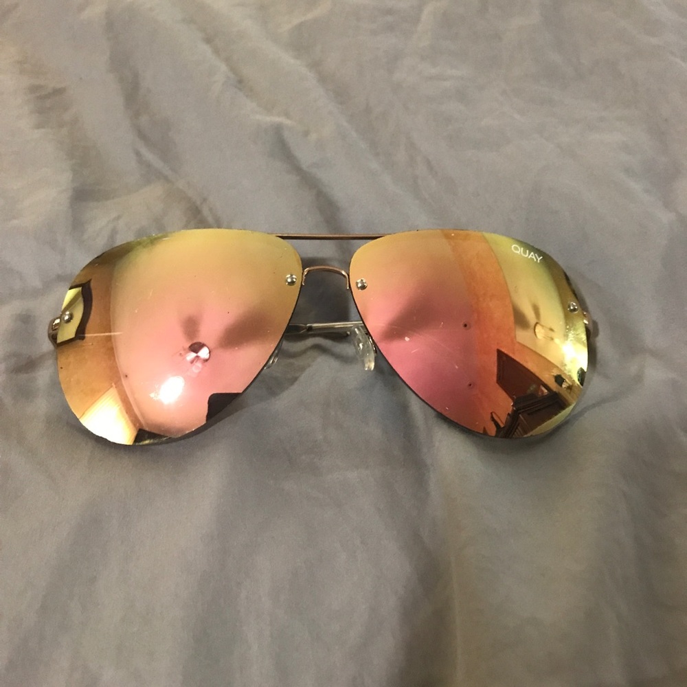 Quay muse pink metallic sunglasses