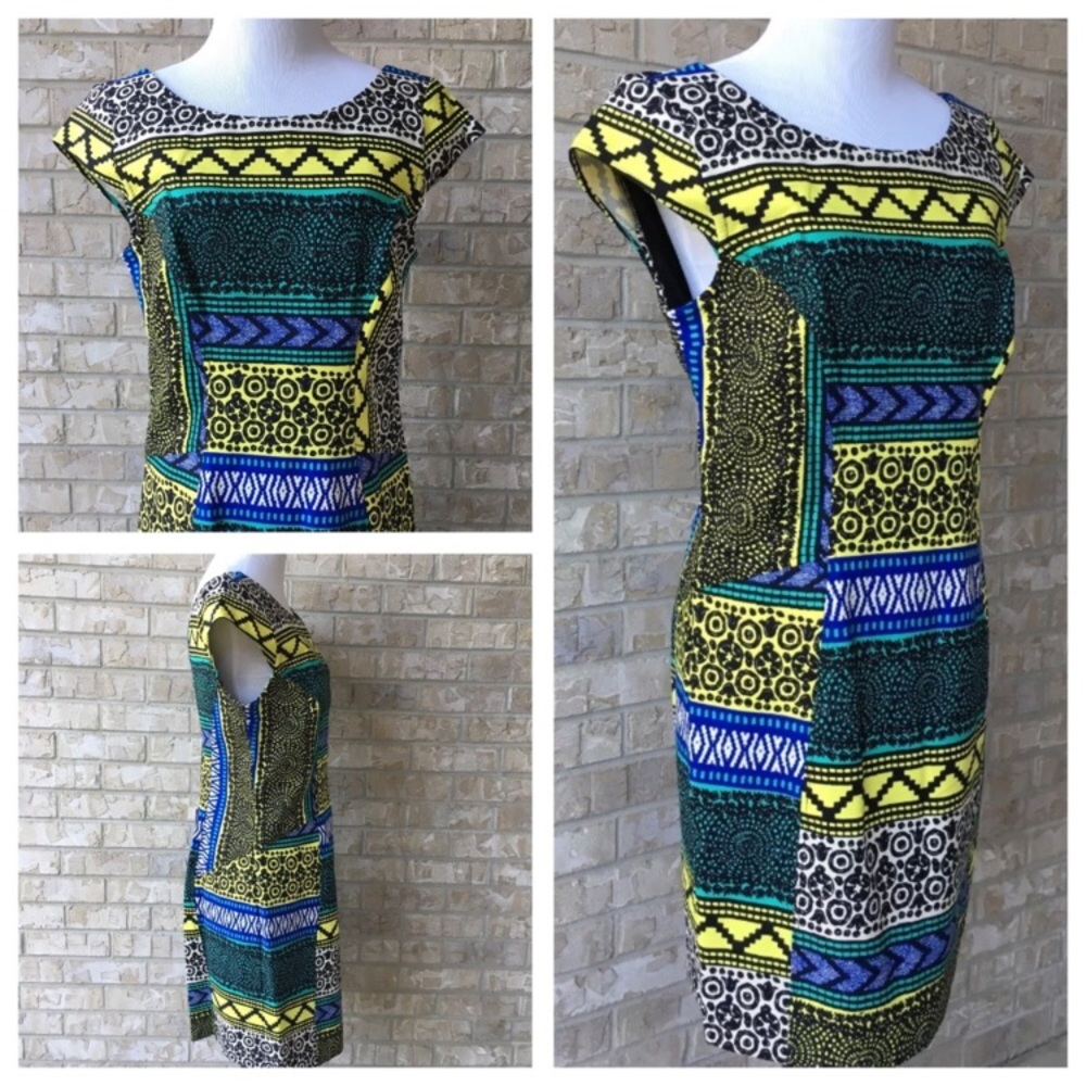 NWT Plenty by Tracy Reese Bright Geometric Dress 8