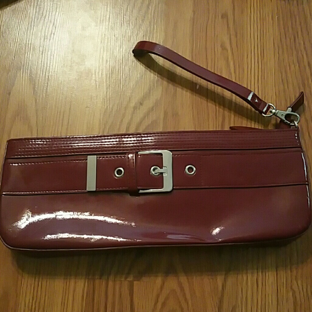 Burgundy wristlet