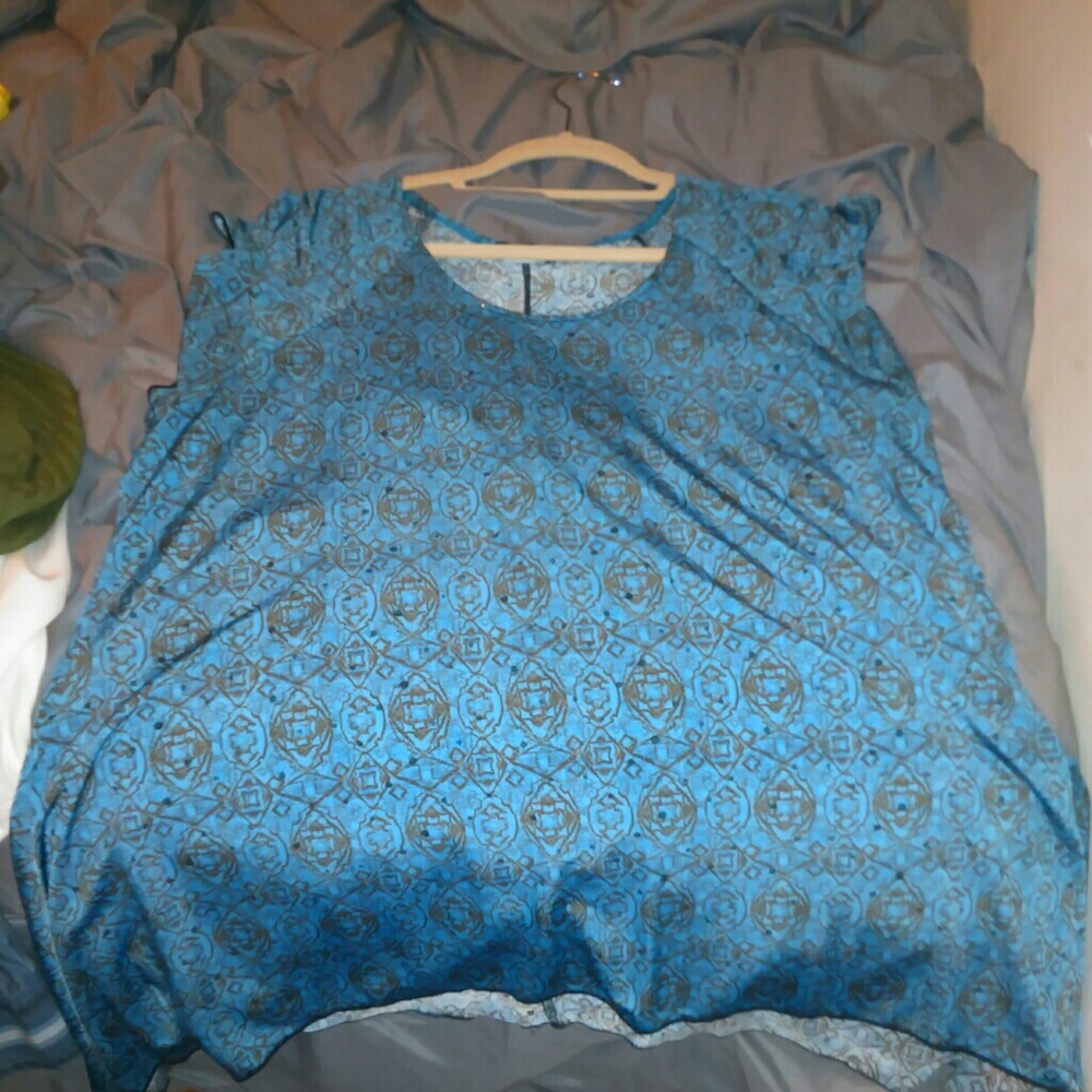 Dressy top with cap sleeves