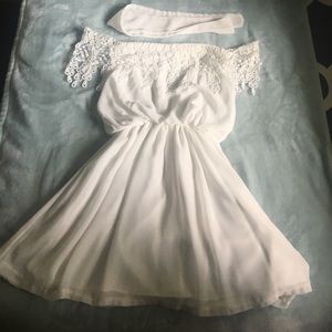 S. Off the Shoulder Dress w/ cloth belt