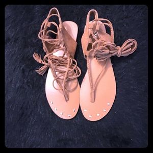 Styleluxe Queenie Camel Lace up Sandal