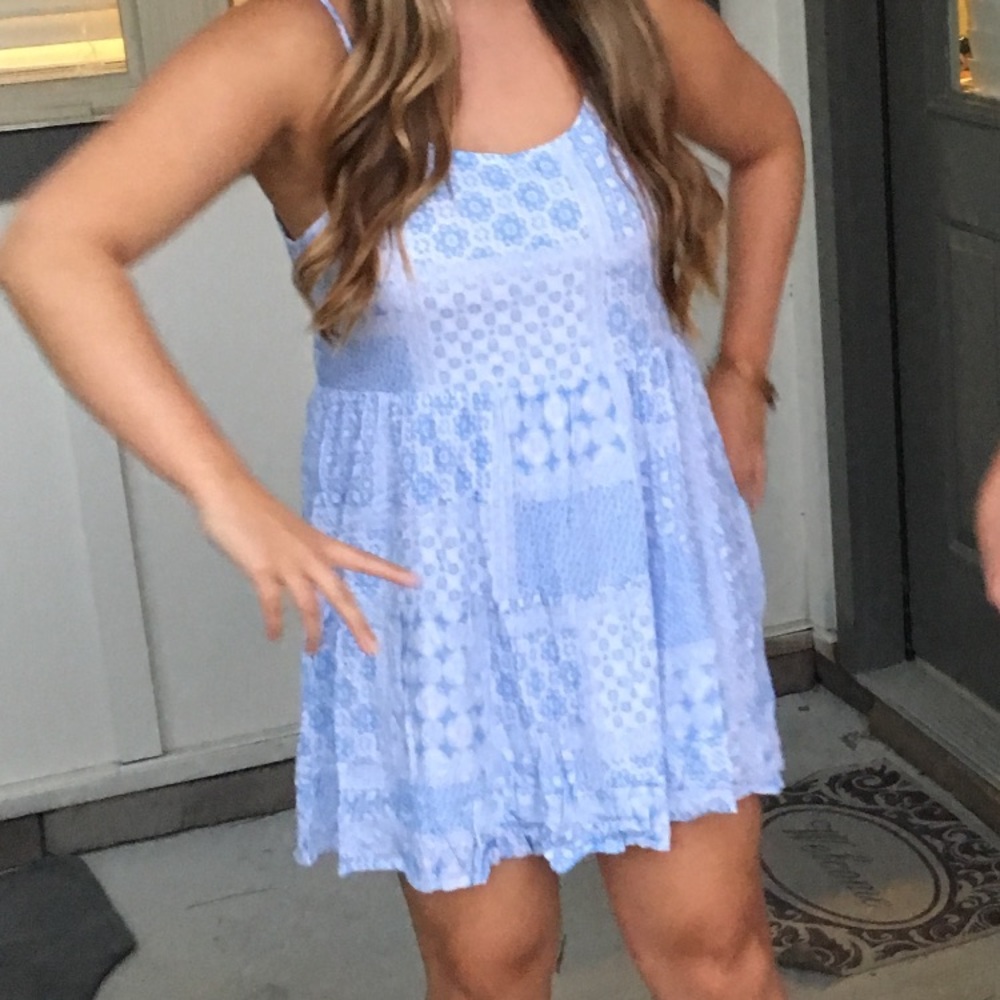 Light blue criss cross back sundress