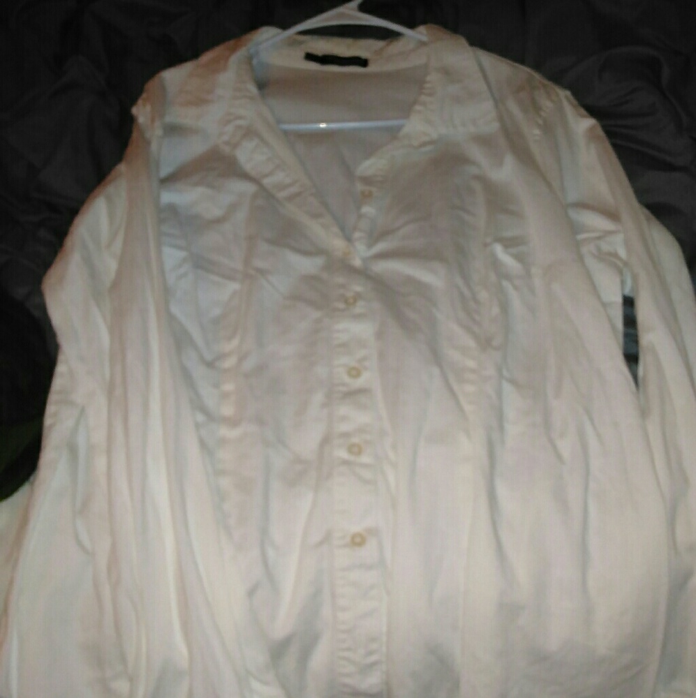 Plus size white button-up top