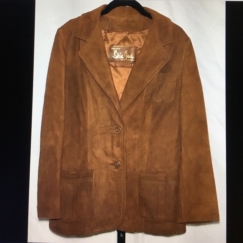 Vtg leather jacket blazer Napa Y Ante Sz 10 brown