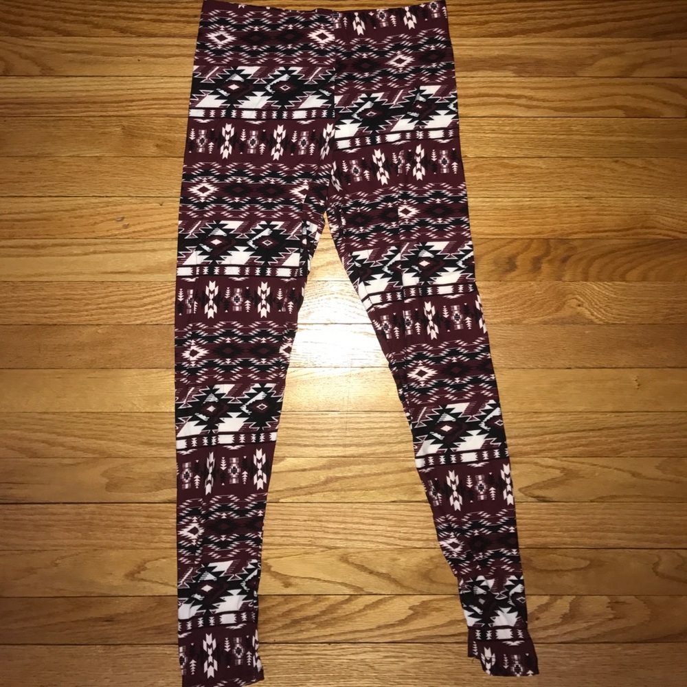 None See-Through Maroon Leggings
