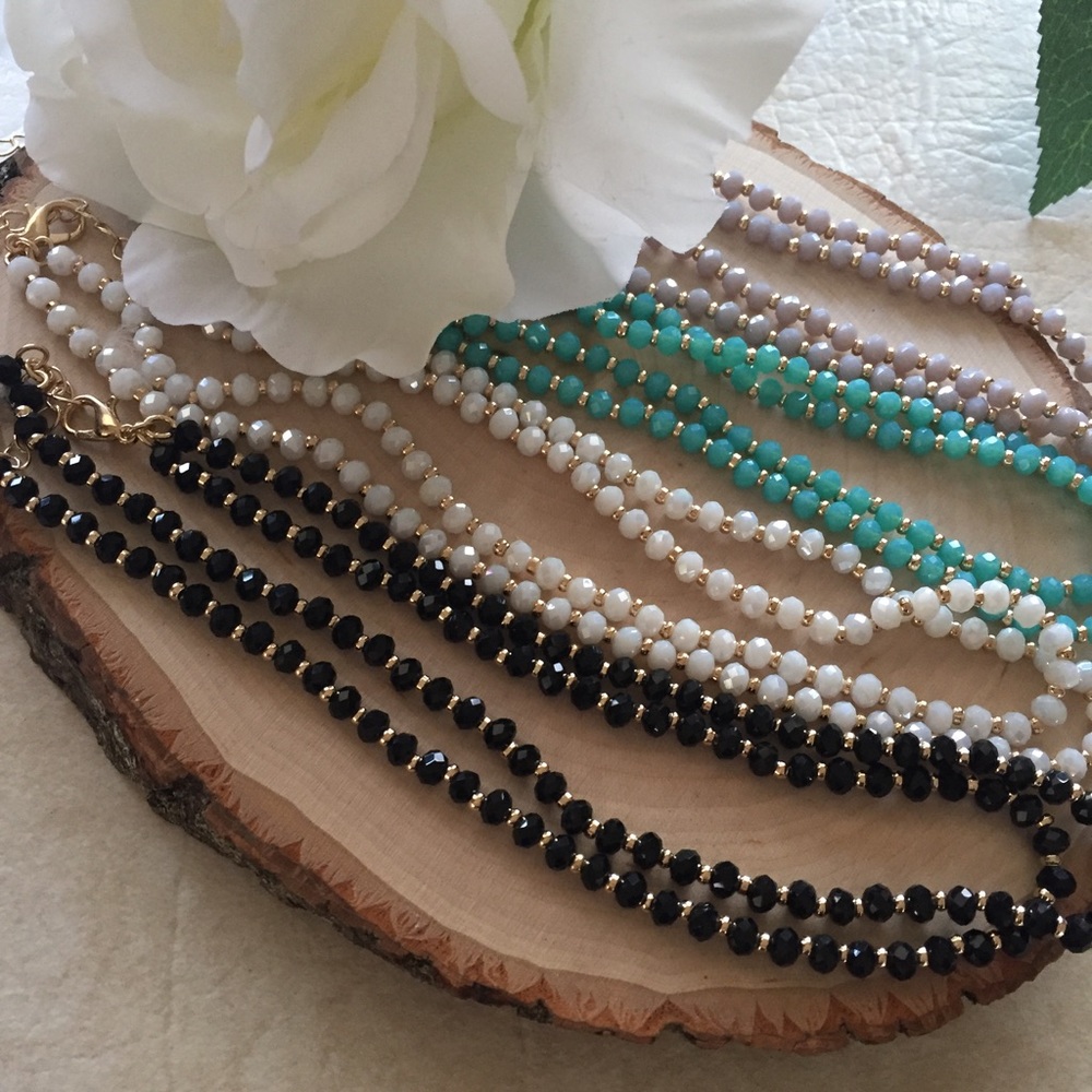 Double stranded beaded choker