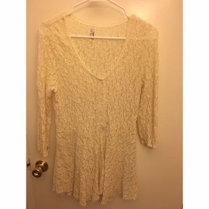Free People Ivory Lace Tunic