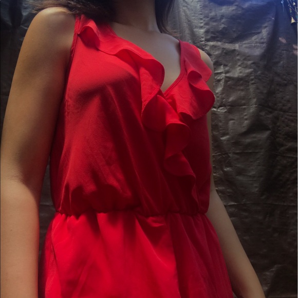 NEW Red Ruffle Romper - Picture 2 of 4