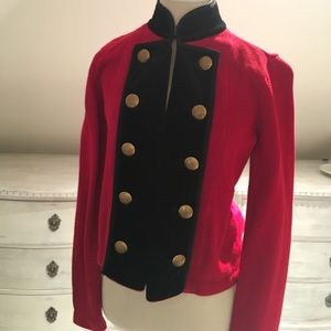 Ralph Lauren Red Sweater with Black Velvet