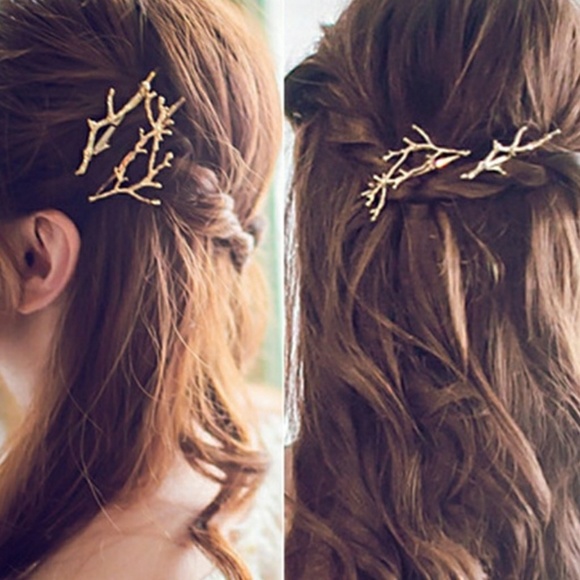 ⭕2 PC Tree Branch Hair Clips Bobby Pins - Picture 2 of 2