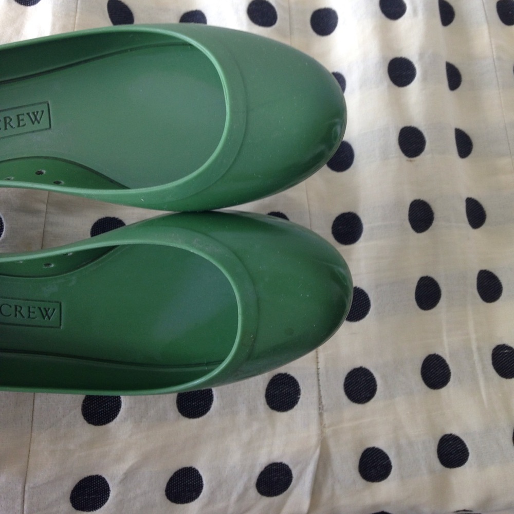 Rubber shoes. Jcrew. Green. Made italy