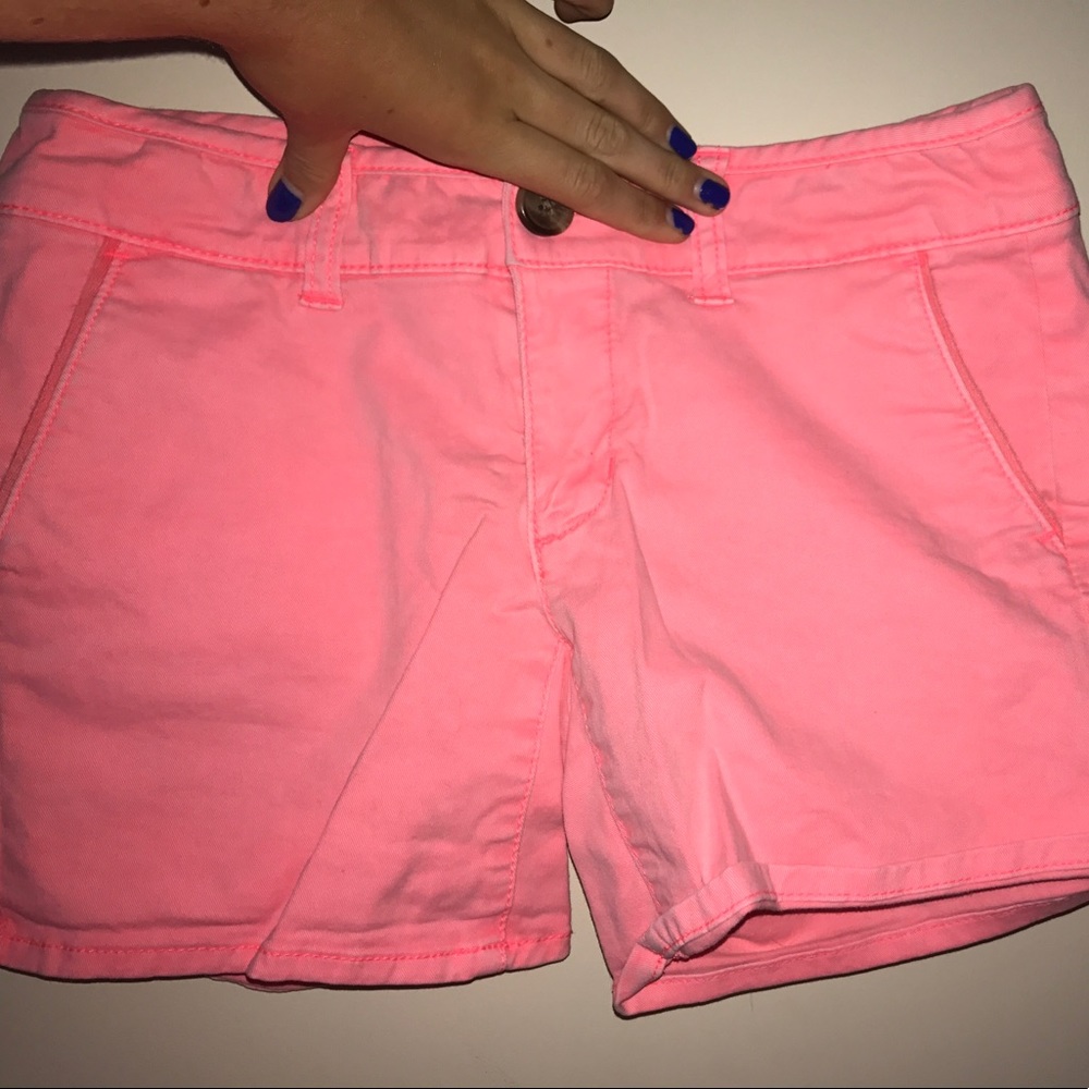 Pink Midi Stretch American Eagle Shorts