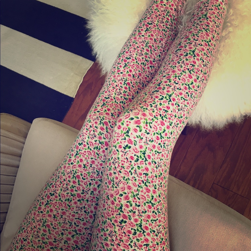 American Apparel Pink Floral Leggings