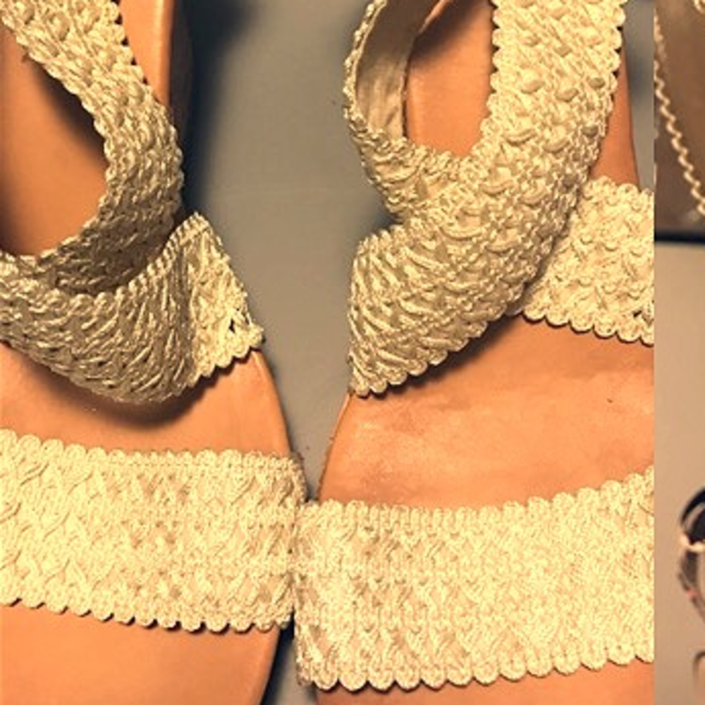 CREAM/ IVORY CORK WEDGES