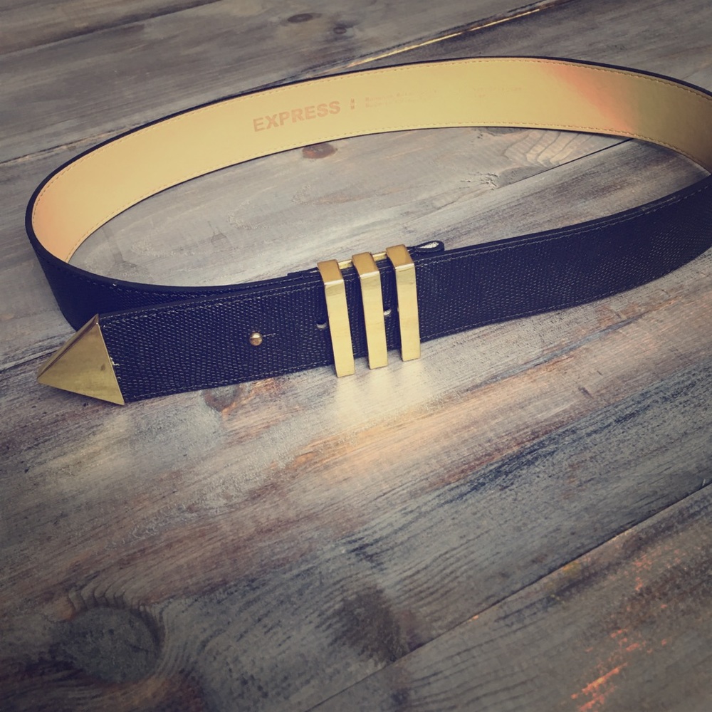 Express Black and Gold Belt