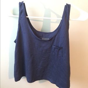 Small Plain navy tank/crop