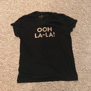 kate spade OOH LA-LA! Black T-shirt
