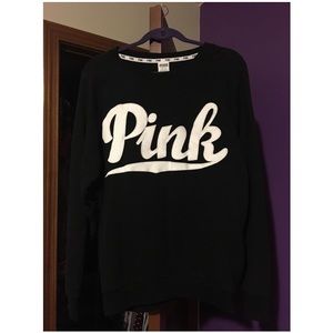 Black and white pink brand long sleeve sweatshirt