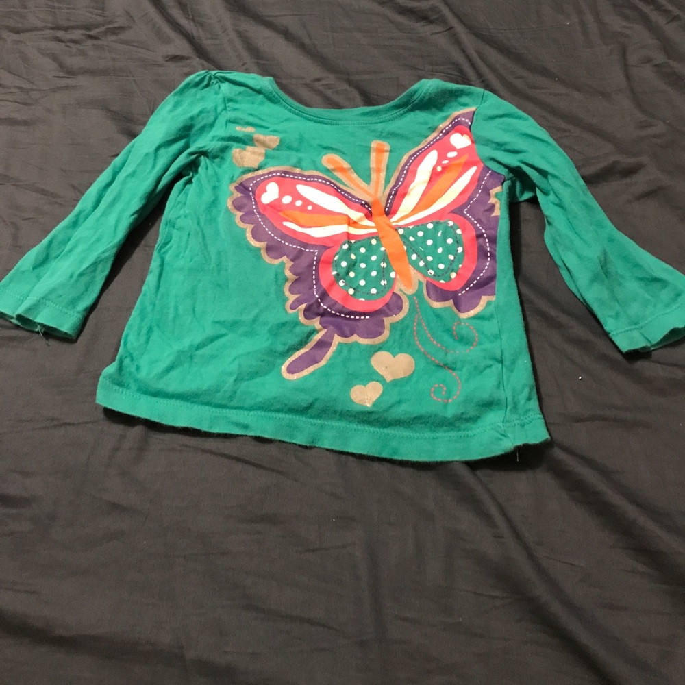 Turquoise long sleeve graphic tee