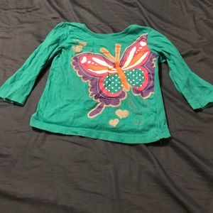 Turquoise long sleeve graphic tee