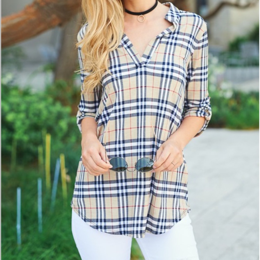 Plaid print, nice and soft material